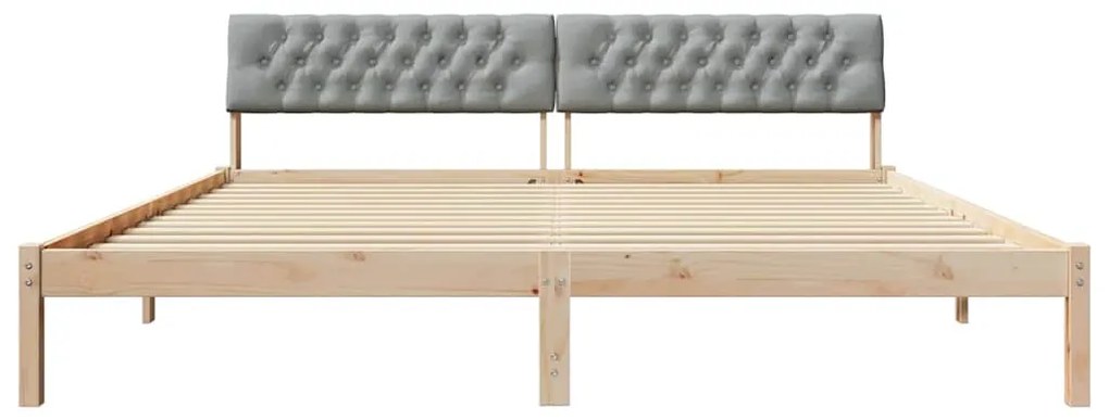 vidaXL Σκελετός Κρεβατιού Καφέ και ανοιχτό γκρι 200 x 200 cm