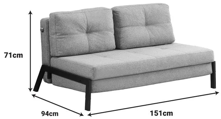 Καναπές - Kρεβάτι Hafrene Ύφασμα Πετρόλ 151x94x71 εκ. 151x94x71 εκ.