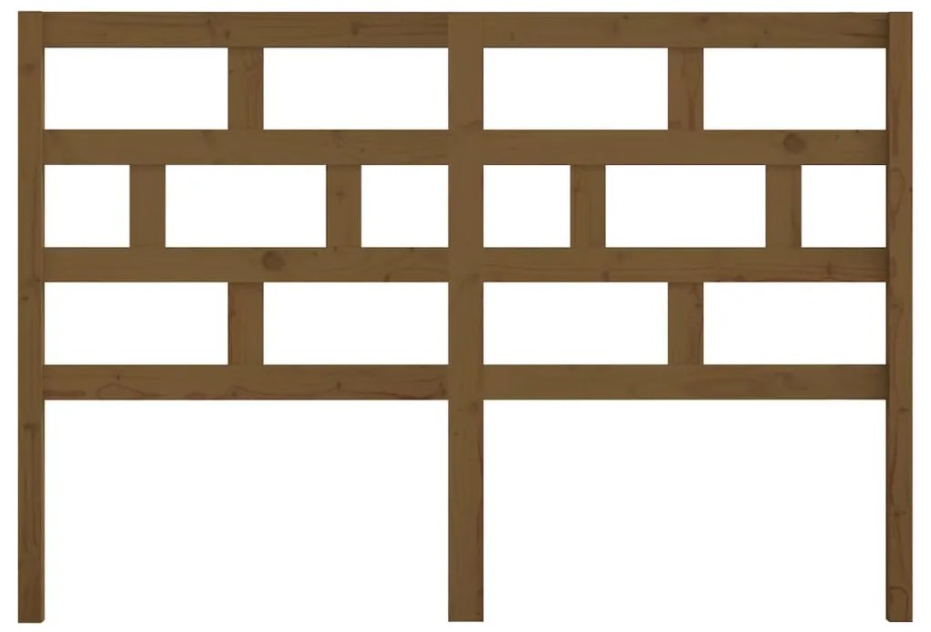 vidaXL Κεφαλάρι κρεβατιού Καφέ 141x4x100 εκ. από Μασίφ Ξύλο Πεύκου