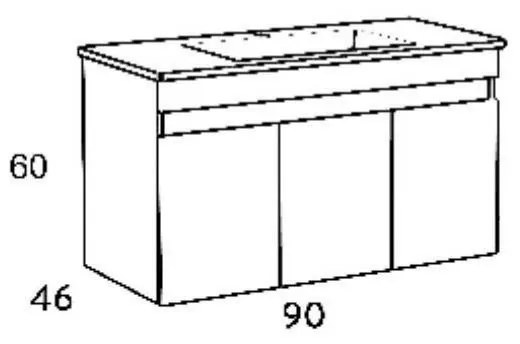 Πάγκος μπάνιου με Νιπτήρα OMEGA 100 Λευκό 97x44x60 εκ. 100x46x60 εκ.