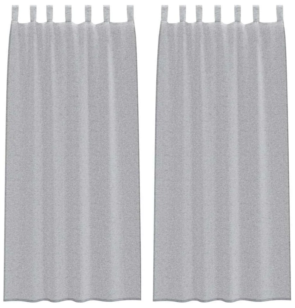 vidaXL Κουρτίνες με κουρτίνες 2 pcs Σκούρο γκρι 140x175cm Πολυεστέρας