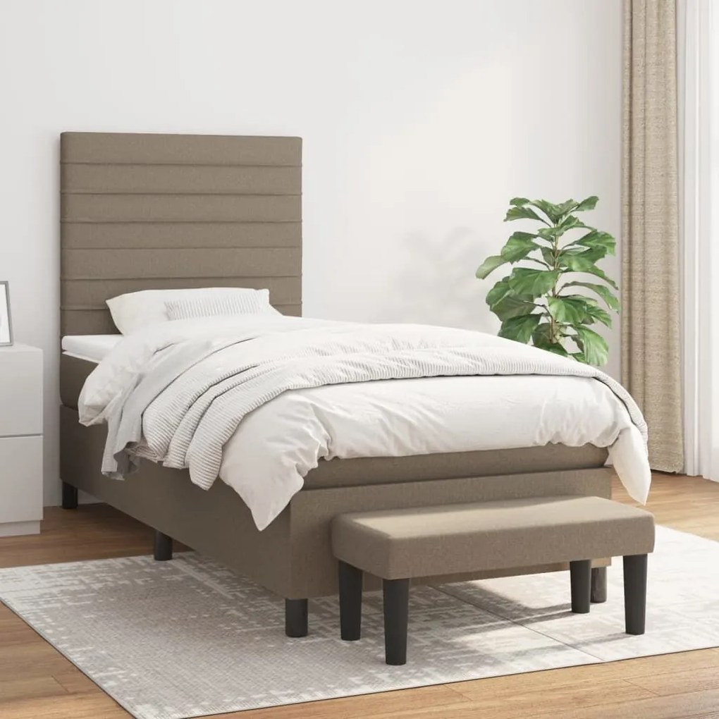 ΚΡΕΒΑΤΙ BOXSPRING ΜΕ ΣΤΡΩΜΑ TAUPE 90X200 ΕΚ. ΥΦΑΣΜΑΤΙΝΟ 3136649