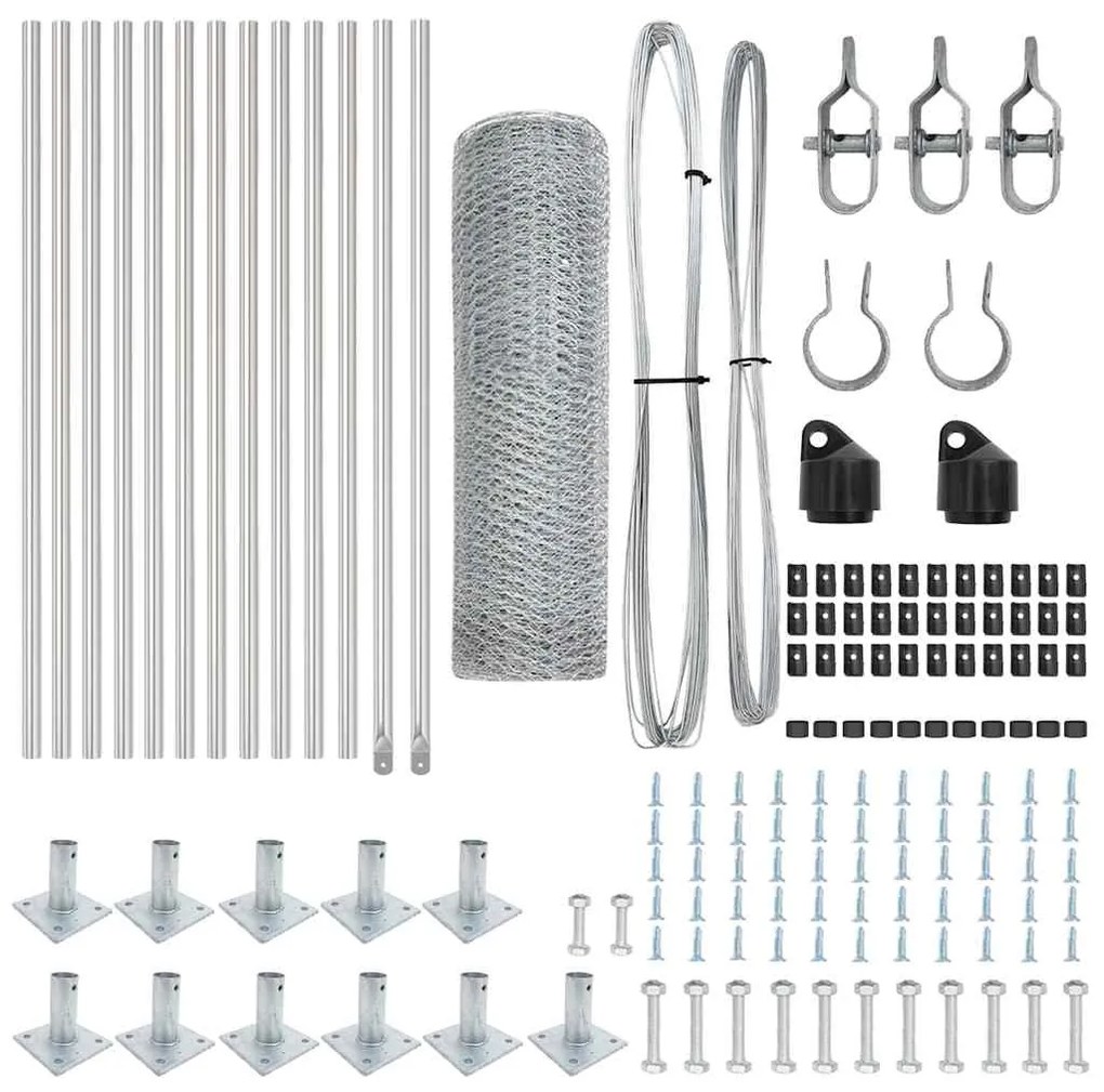 vidaXL Στύλος Περιφράξεων Ασημί 25 x 0,5 m (13 mm μάσκα) Ατσάλι