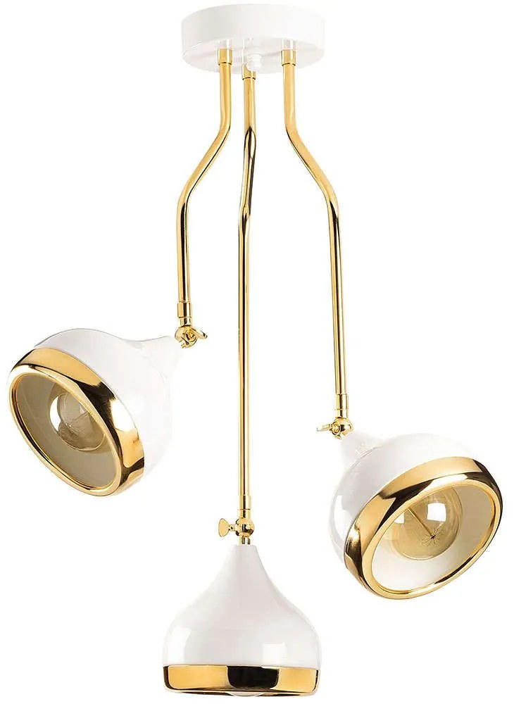 Φωτιστικό Οροφής Yildo 892OPV1764 50x50x75cm 3xE27 40W White-Gold Opviq