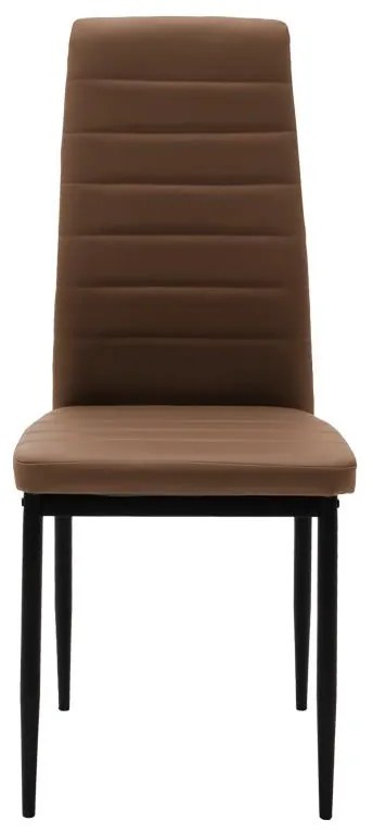 Καρέκλα Parker PU cappuccino-μαύρο πόδι 42x48x98εκ 4αδα 42x48x98 εκ.