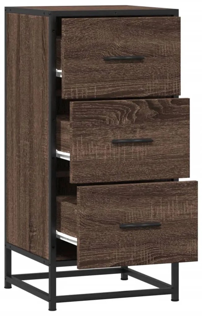 vidaXL Ραφιέρα Καφέ Δρυς 35,5x35x76 εκ. Επεξ. Ξύλο + Μέταλλο