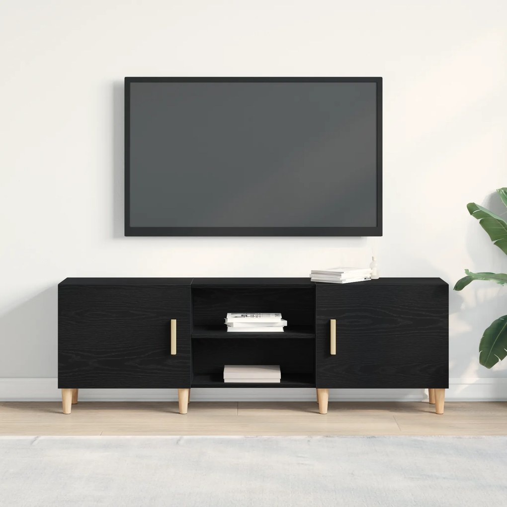 vidaXL Βάση τηλεόρασης - Μαύρη Δρυς, 150x30x50 εκ, Κατασκευασμένο από Επεξεργασμένο Ξύλο