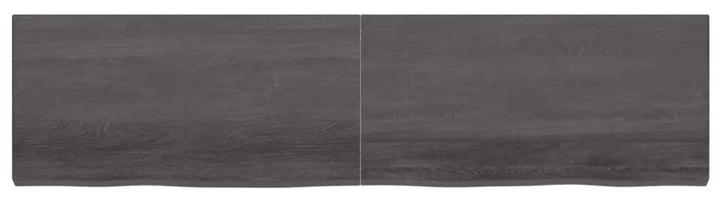 Ράφι Τοίχου Σκούρο Καφέ 200x50x(2-6) εκ. Επεξ. Μασίφ Ξύλο Δρυός - Καφέ