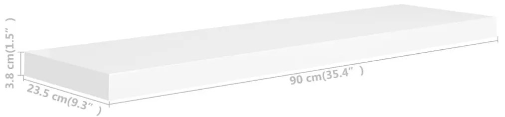 Ράφι Τοίχου Άσπρο 90x23,5x3,8 εκ. MDF - Λευκό