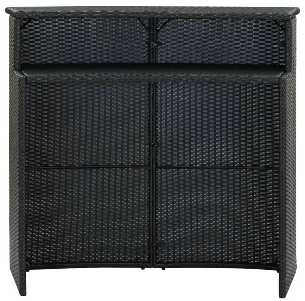 vidaXL Τραπέζι Μπαρ Κήπου Μαύρο 120x55x110 εκ. από Συνθετικό Ρατάν