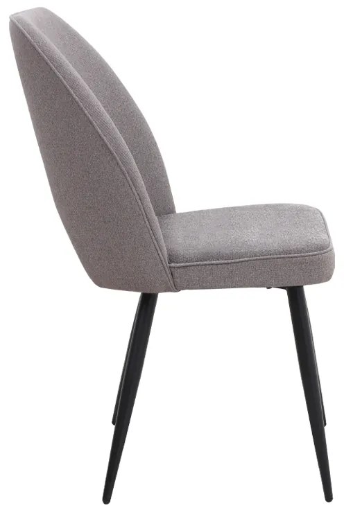 Καρέκλα τραπεζαρίας Christy Megapap ανοιχτό μπεζ ύφασμα - μεταλλικό μαύρο πόδι 47x59x90εκ.