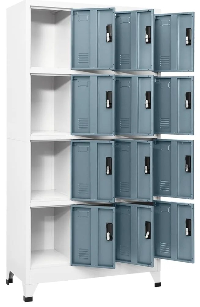vidaXL Φοριαμός Ανοιχτό / Σκούρο Γκρι 90 x 45 x 180 εκ. Ατσάλινος