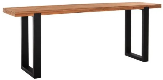 ΚΟΝΣΟΛΑ SHIRE HM9800 ΑΝΑΚΥΚΛΩΜΕΝΟ ΞΥΛΟ TEAK-ΜΑΥΡΕΣ ΜΕΤΑΛΛΙΚΕΣ ΒΑΣΕΙΣ 240x50x90Yεκ