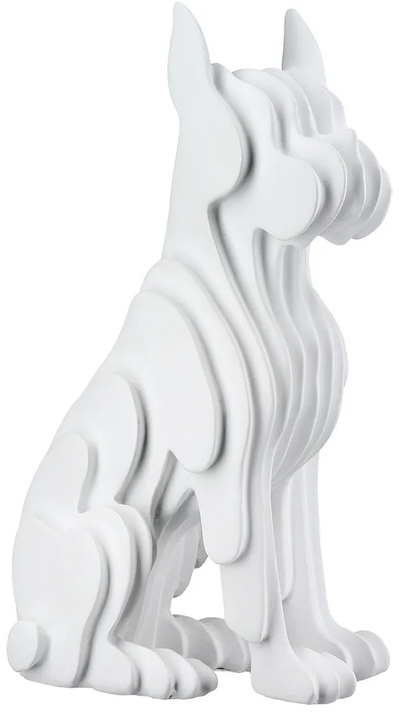 Figure Dog Synthetic Resin White 8X12X22Cm 8X12X22Cm