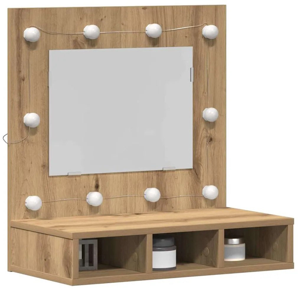 vidaXL Ντουλάπα Καθρέφτη με ράφι artisan δρυς 62 x 31.5 x 62 εκ.