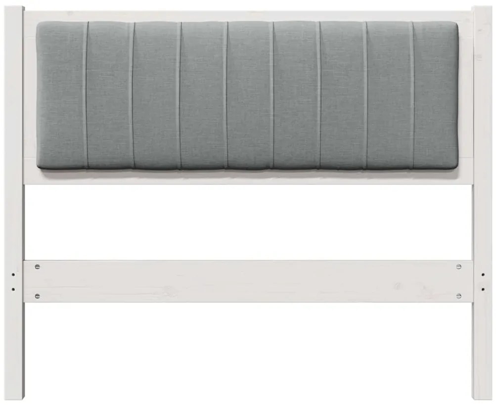 vidaXL Ταπετσαρισμένο κεφαλάρι Λευκό 100 cm Στερεά ξυλεία πεύκου