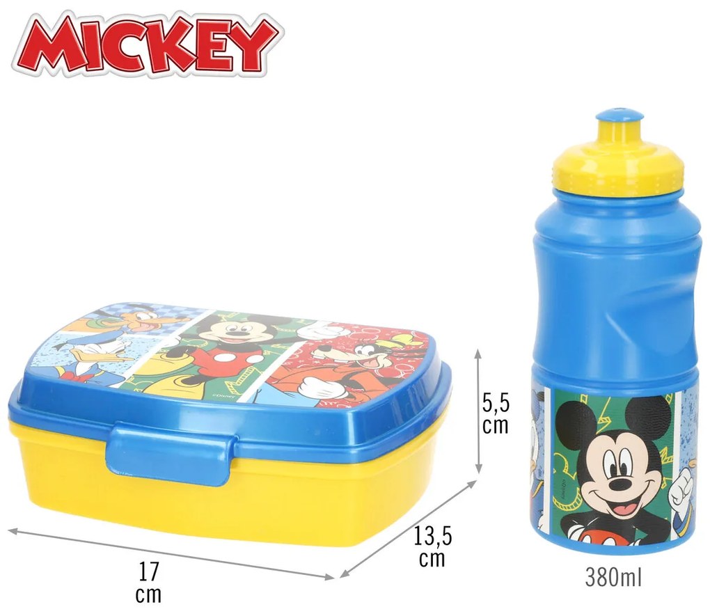 Τσάντα Γεύματος με Αξεσουάρ Mickey Mouse Πλαστική ύλη 380 ml 17 x 5,5 x 13,5 cm (x6)
