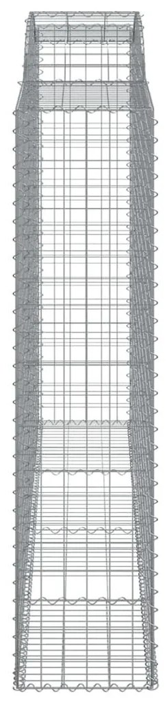 Συρματοκιβώτια Τοξωτά 2 τεμ. 300x50x200/220 εκ. Γαλβαν. Ατσάλι - Ασήμι