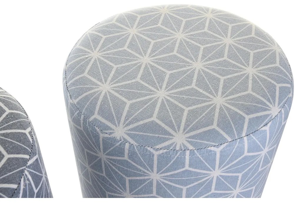 Υποπόδια DKD Home Decor 31 x 31 x 33 cm Μπλε Sky μπλε Τζίντζερ Γεωμετρική Μεσογείακός (x2)