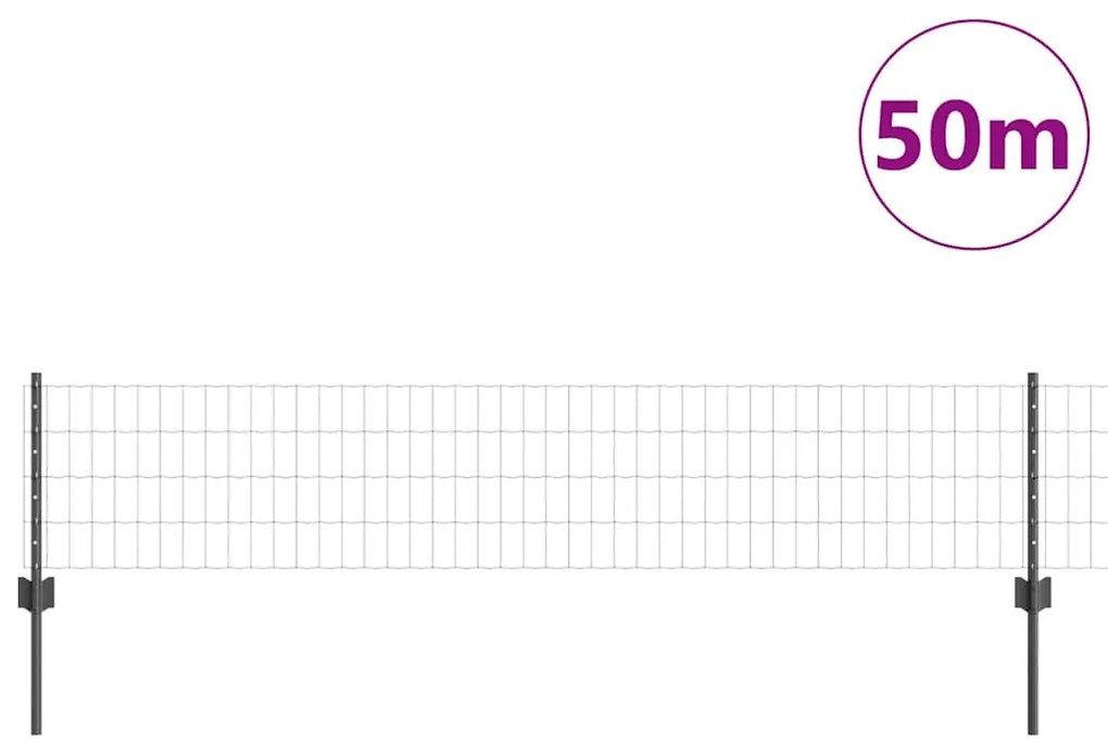 vidaXL Τεντώτο με στήριγμα Γκρι 0,4 x 50 μ. Χάλυβας και PVC