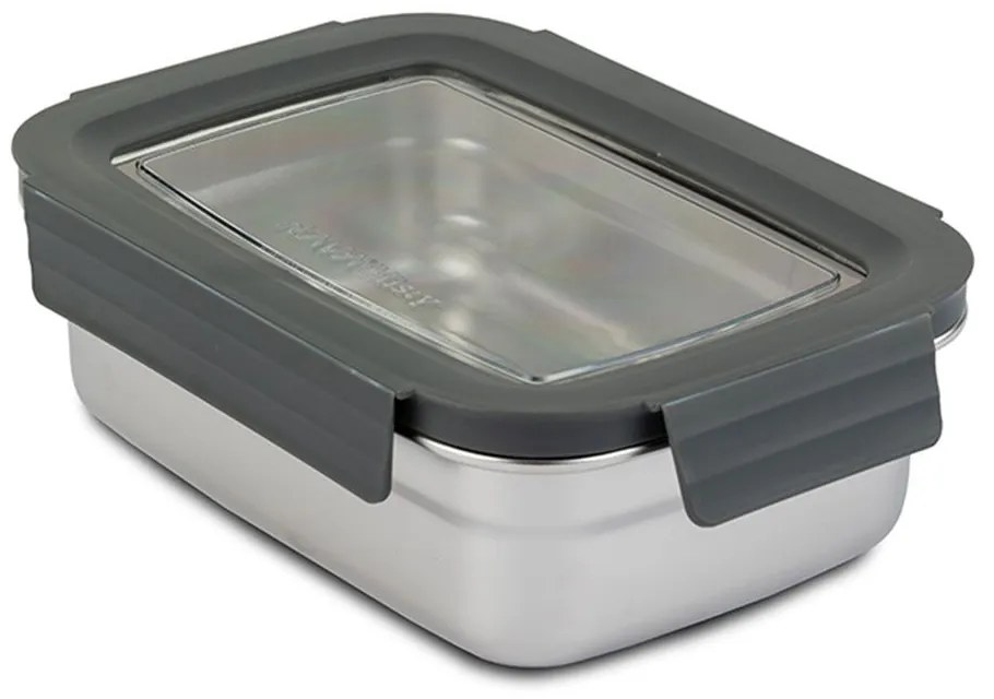 Φαγητοδοχείο Misty 10-002-102 19,3x14,1x6,3cm 900ml Inox-Grey Nava Ανοξείδωτο Ατσάλι