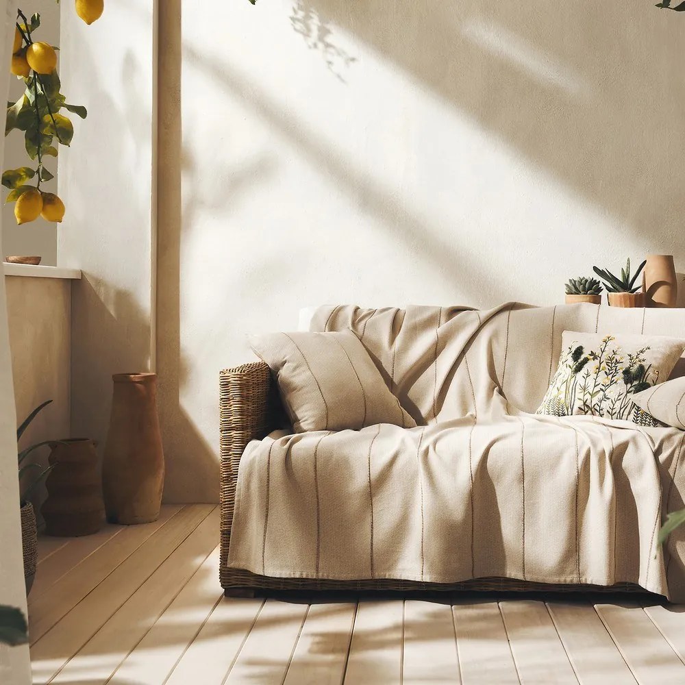 Ριχτάρι Rabia 321/02 Beige-Clay Gofis Home Τριθέσιο 180x310cm 100% Βαμβάκι