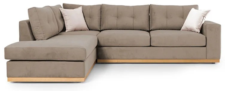 Γωνιακός καναπές δεξιά γωνία Boston pakoworld ύφασμα mocha-cream 280x225x90εκ