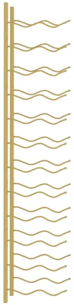 vidaXL Ραφιέρα Κρασιών Τοίχου για 24 Φιάλες Χρυσή Σιδερένια