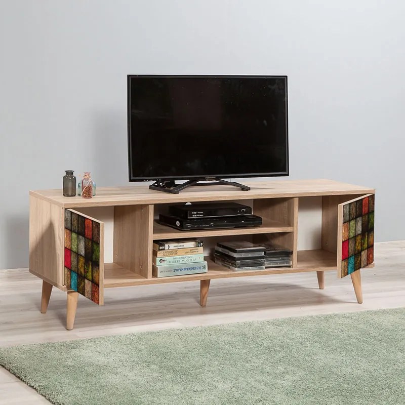 Έπιπλο τηλεόρασης Soho Megapap χρώμα sonoma 140x40x50 εκ.