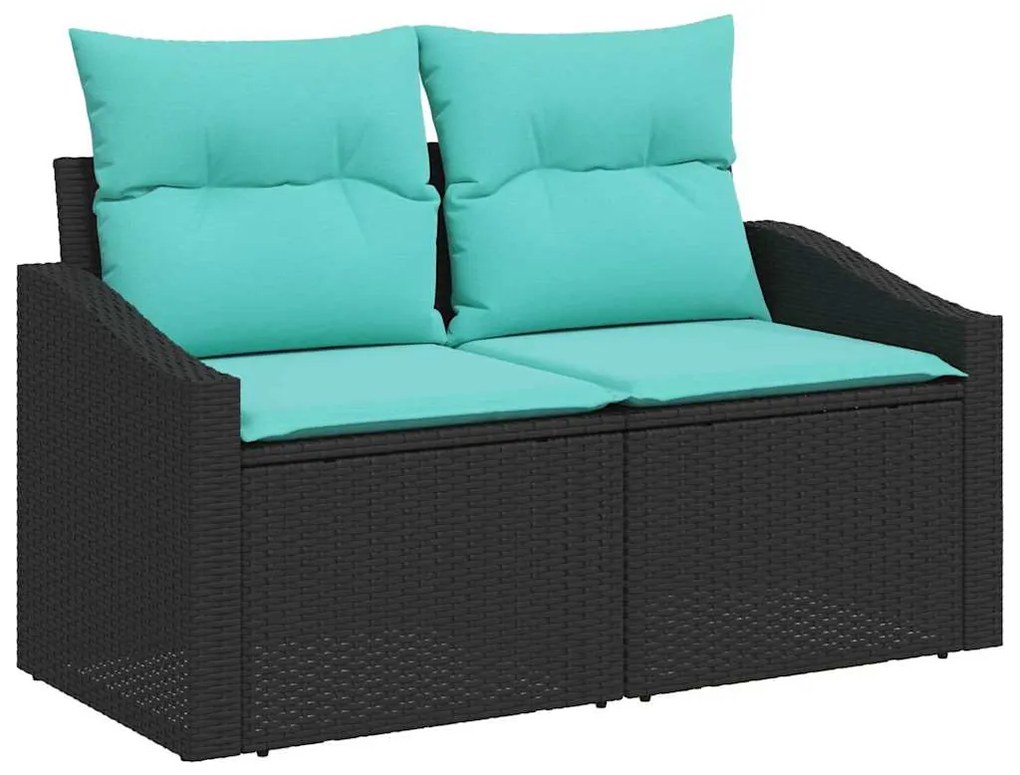 vidaXL Σετ Καναπέ Κήπου 6 pcs Μαύρο και κρεμ 100 x 55 x 73 εκ