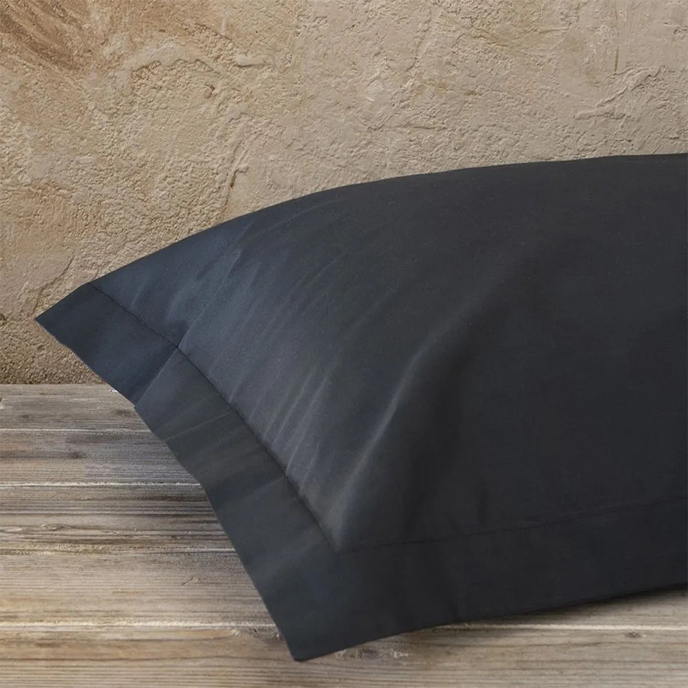 Μαξιλαροθήκες Superior Satin Oxford (Σετ 2τμχ) Black Nima 52X72 100% Cotton Satin