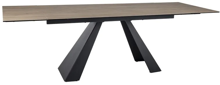 STÓŁ SALVADORE CERAMIC JASNY BRĄZ SABBIA / CZARNY MAT (160-240)X90 DIOMMI-80-3898