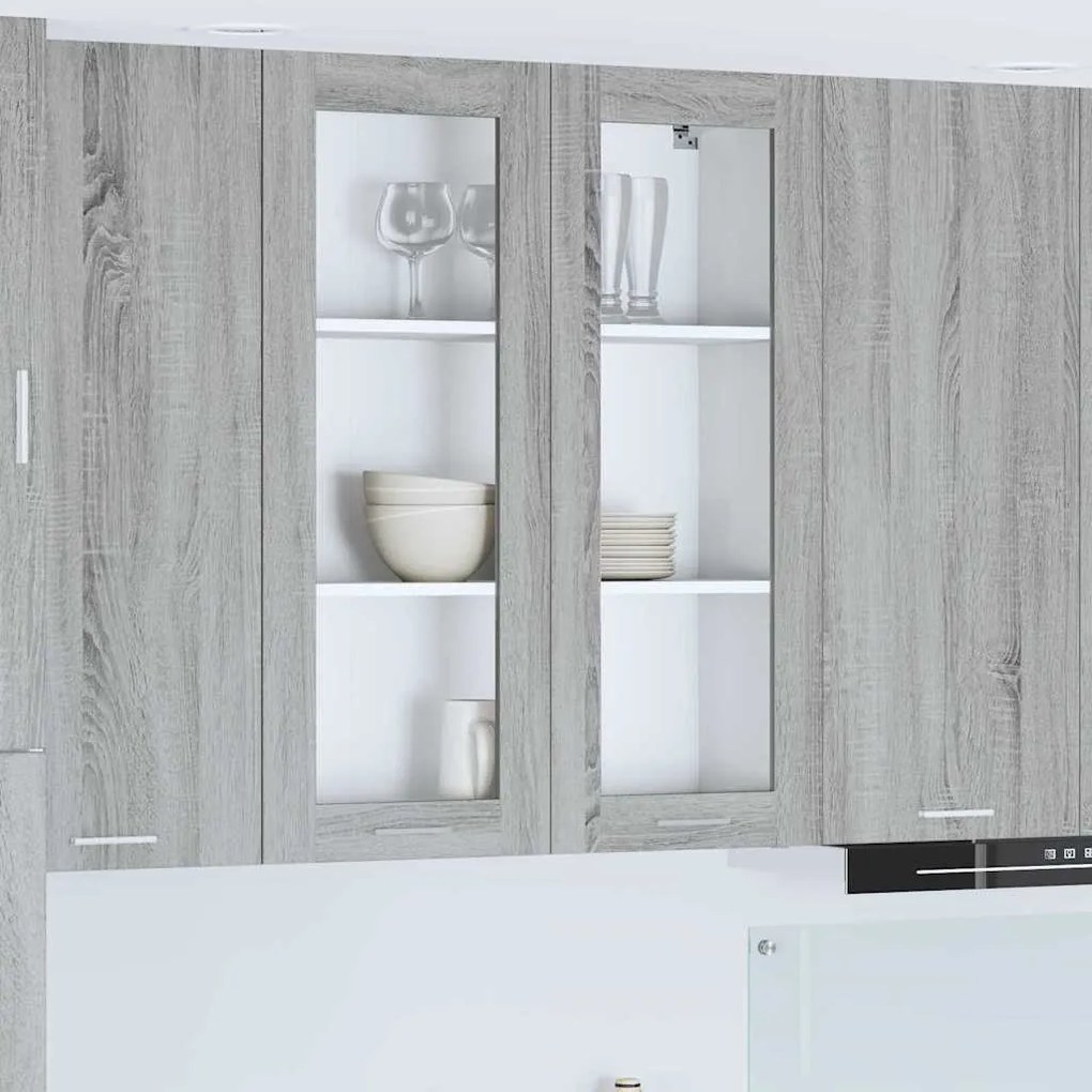 vidaXL Κρεμαστό ντουλάπι με ράφι Riga Γκρίζο Σονομα 80 x 31 x 100 εκ.