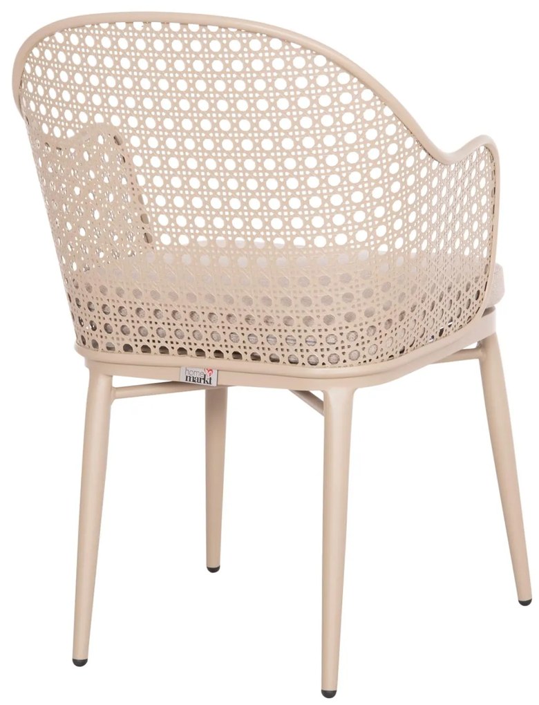 Καρέκλα - Πολυθρόνα OREGO C6268.03 Καπουτσίνο Αλουμινίου με Μπέζ Μαξιλάρι 58x55x83Υεκ. 58x55x83 εκ.