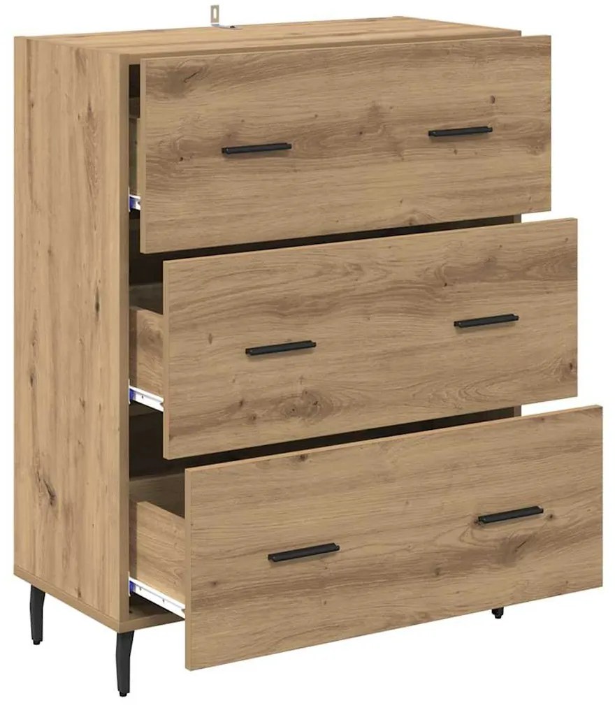 vidaXL Πλαϊνό γραφείο με συρτάρι Artisan Oak 69,5 x 34 x 90 εκ.