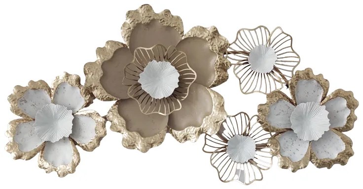 Διακοσμητικό τοίχου Vogene Inart μέταλλο σε χρυσή-λεύκη απόχρωση 90.5x47x7εκ