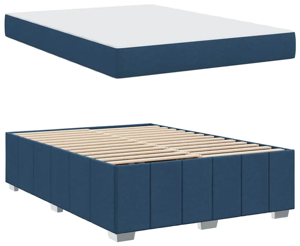 vidaXL Σκελετός Κρεβατιού Μπλε 160 x 200 cm ύφασμα