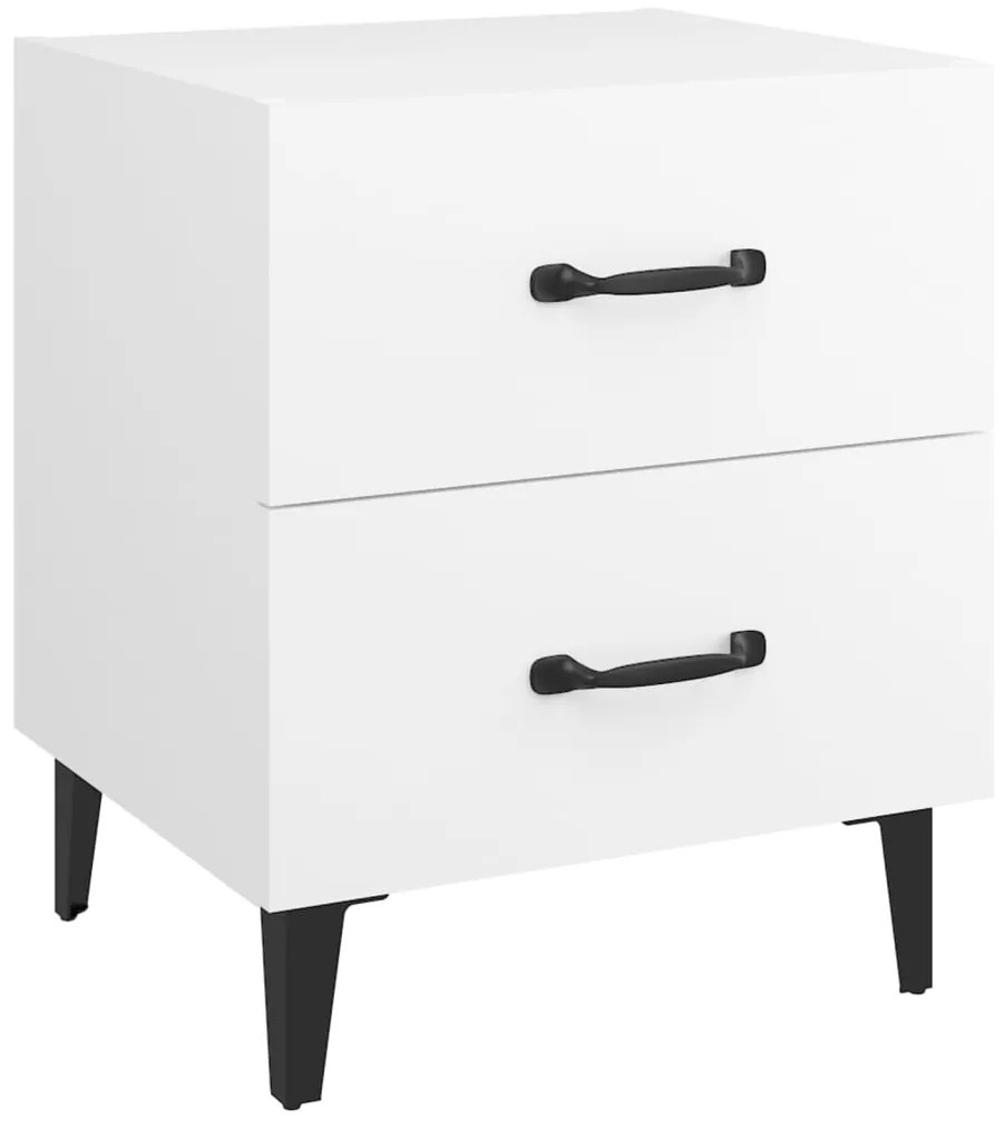 vidaXL Κομοδίνα 2 τεμ. Λευκά 40 x 35 x 47,5 εκ.