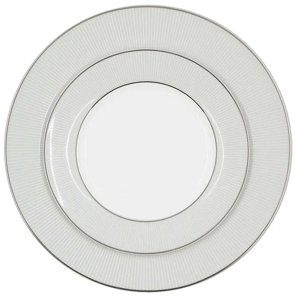 Σερβίτσιο Πιάτα Φαγητού Ανάγλυφο (Σετ 20Τμχ) R08676-20 White-Silver Ankor 20 τμχ Πορσελάνη