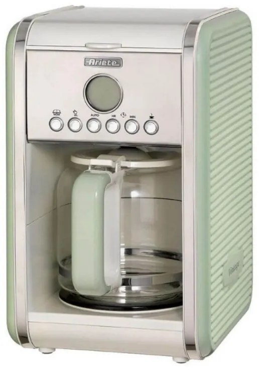 Καφετιέρα Ariete VINTAGE AMERICANO 1342/04, 960W, 2.1 l, Χρονοδιακόπτης, Προγραμματισμός, Παύση, Σύστημα προστασίας από στάξιμο, Πράσινο