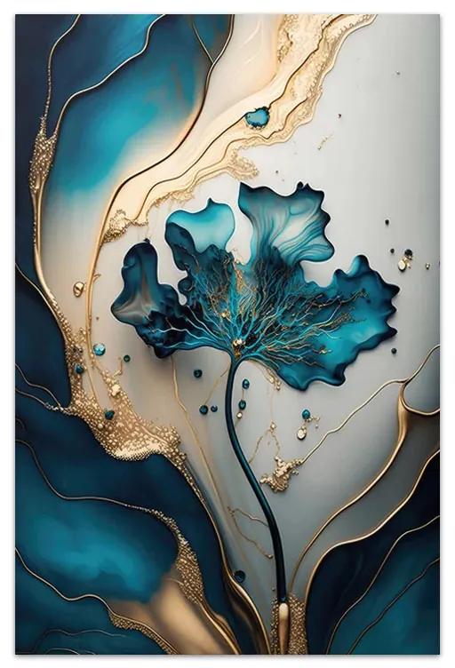 Πίνακας σε καμβά "Emerald Flower" Megapap ψηφιακής εκτύπωσης 70x100x3εκ. - 0241224
