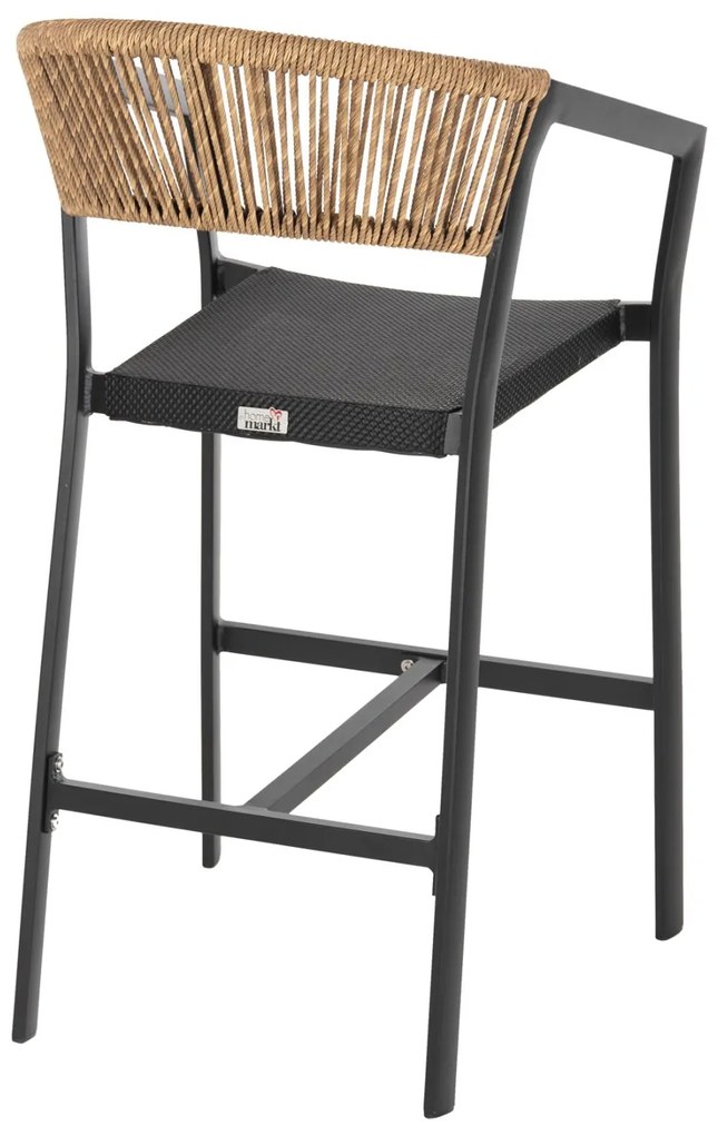 ΣΚΑΜΠΟ ΑΛΟΥΜΙΝΙΟΥ  ΜΕΣΑΙΟΥ ΥΨΟΥΣ RATTAN &amp; TEXTLINE ΜΑΥΡΟ ΜΠΕΖ 55x56,5x99Y 55x56.5x99 εκ.