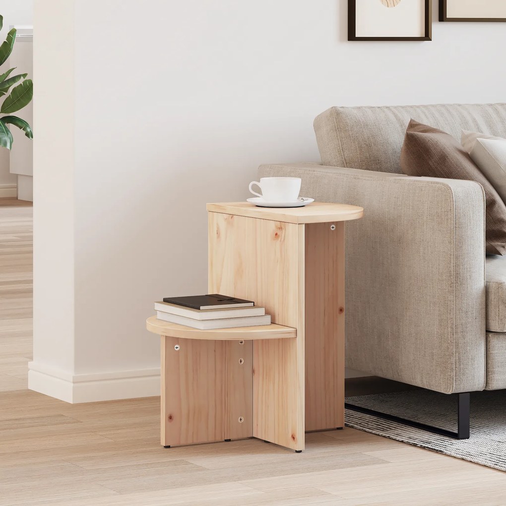 vidaXL Τραπεζάκι Πλευράς Φυσικό 50 x 40 x 50 εκ Συμπαγές ξύλο πεύκου