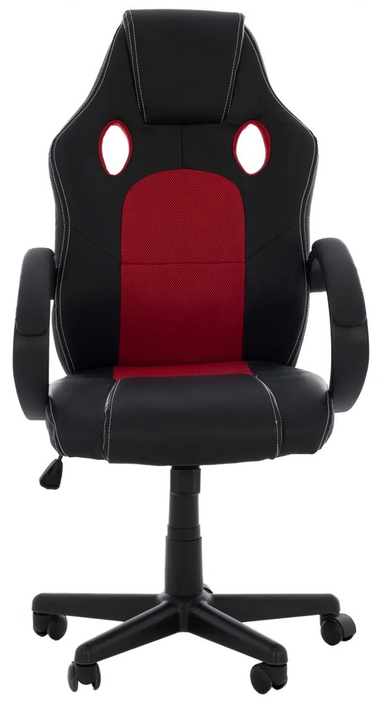 ΚΑΡΕΚΛΑ ΓΡΑΦΕΙΟΥ GAMING BUCKET HM1041.01 ΜΑΥΡΟPU+ΚΟΚΚΙΝΟ MESH 60x62x117 εκ.