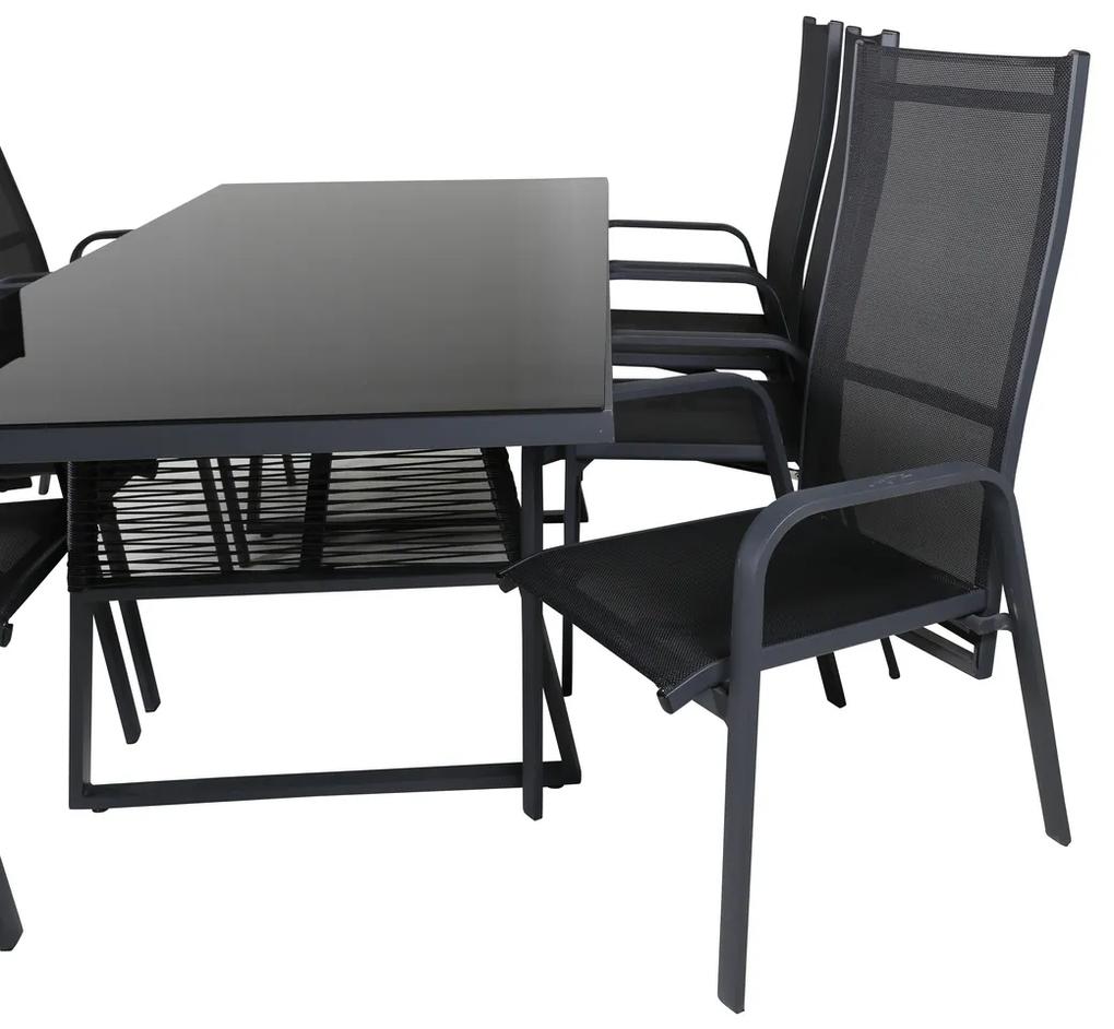 Σετ Τραπέζι και καρέκλες Dallas 1044, Επεξεργασμένο γυαλί, 72 kg, Μέταλλο | Epipla1.gr