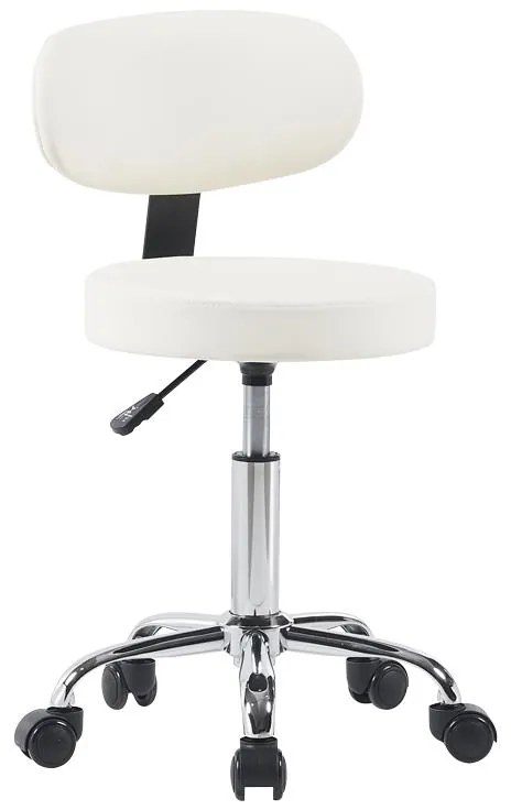 Καρέκλα γραφείου τροχήλατη Mafeshi pu σε λευκή απόχρωση 45x44x70-82εκ 45x44x82 εκ.