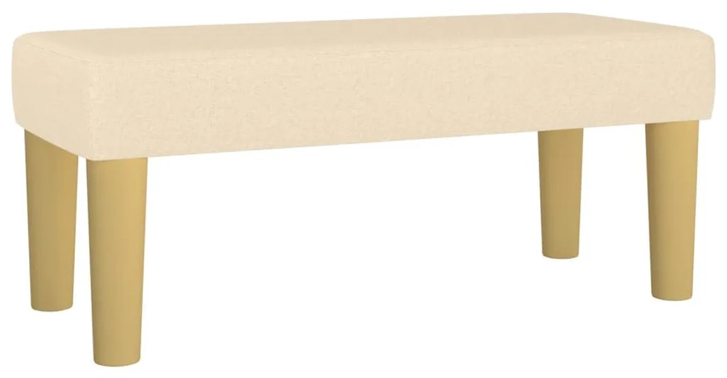 vidaXL Κρεβάτι Boxspring με Στρώμα Κρεμ 90x200 εκ.Υφασμάτινο