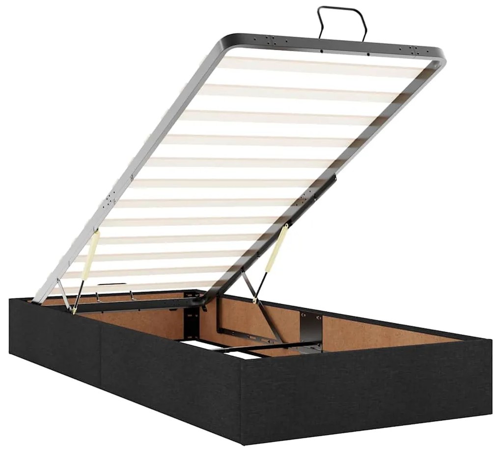 Οθωμανικό κρεβάτι με στρώματα Μαύρο 180x200cm Ύφασμα 3313736