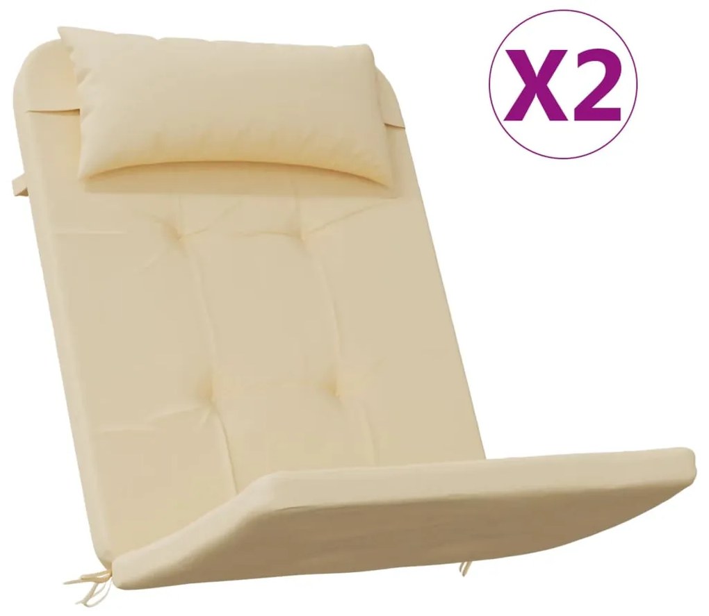 vidaXL Μαξιλάρια Καρέκλας Adirondack 2 τεμ. Μπεζ από Ύφασμα Oxford