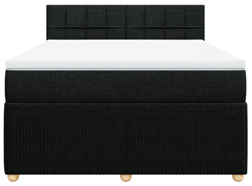 vidaXL Κρεβάτι Boxspring με Στρώμα Μαύρο 160x200 εκ. Υφασμάτινο